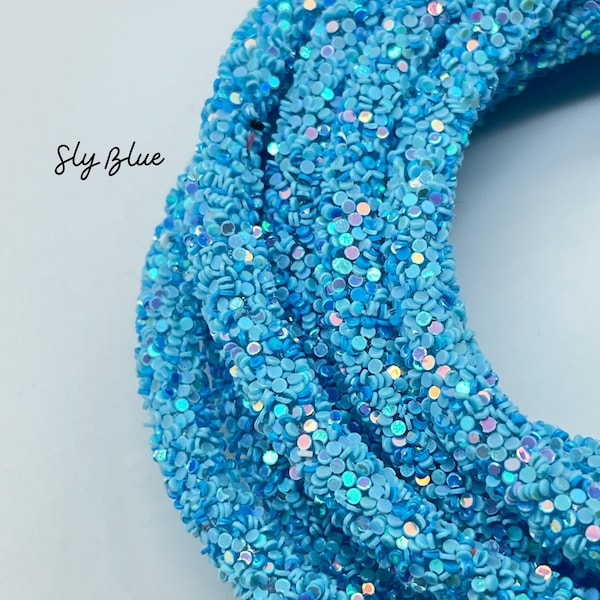 GLITTER Rope | SKY BlUE | Rhinestone Rope | 6MM | Sequin Rope | Used for Flower Centers, Jewelry Making, Wreath Attachments |