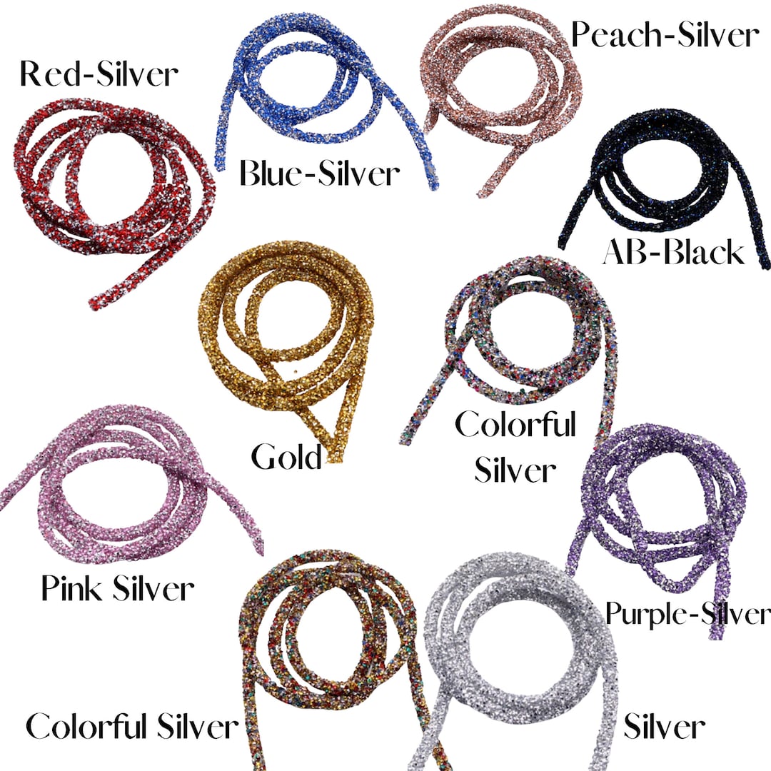 CHUNKY GLITTER ROPE 7mm Hollow Glitter Cording Jewelry Making Wreath