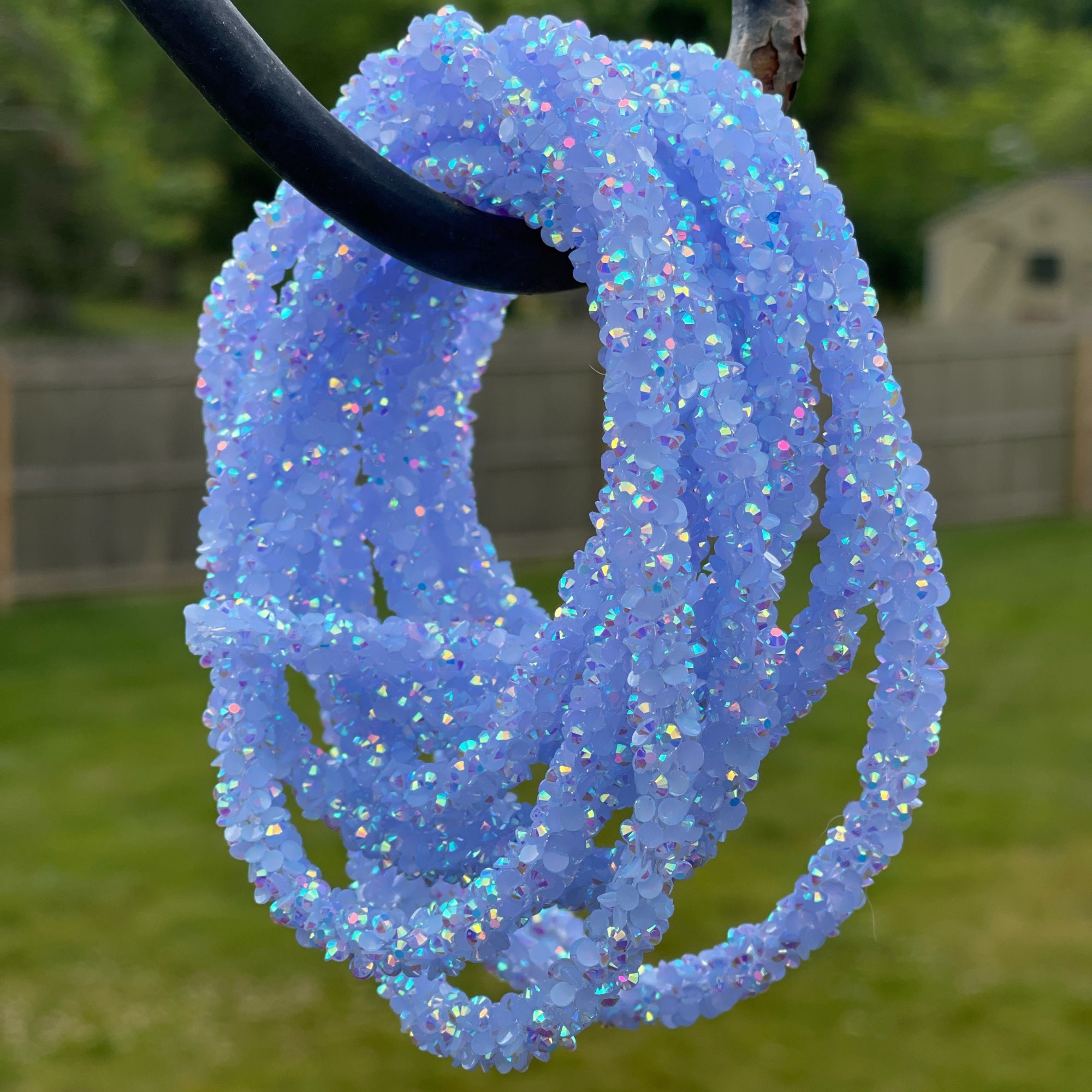 Periwinkle Glitter Rope: 8mm Craft Tubing, Sold by the Yard