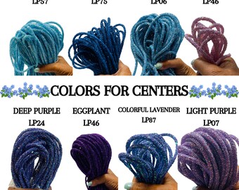 Blue & Purple Glitter Wreath Flower Center: Wreath Attachment (5.75 X 2.5 Inches)