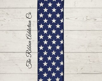 Blue Burlap Ribbon Roll 2.5 x 15ft Patriotic USA July 4th