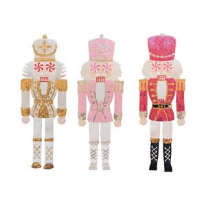 Sequin Iron On Peppermint Nutcracker Patches,  12.99"x4.33",  All 3!