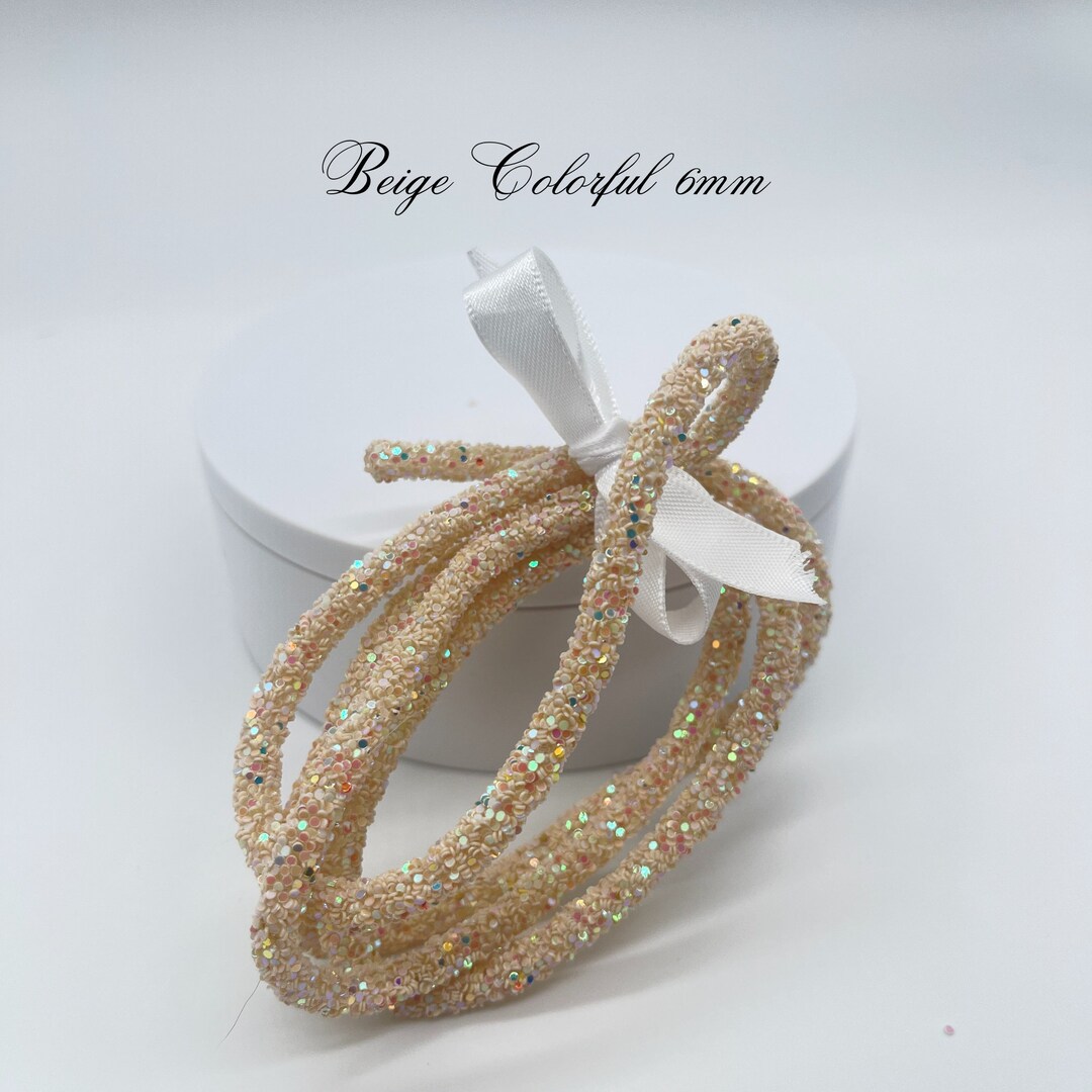 Glitter Tubing | GLITTER RESIN ROPE | Sequin Rope | Beige Colorful ...