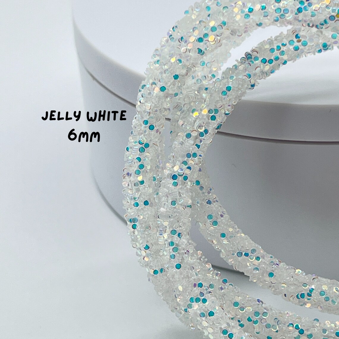 6mm Jelly White Glitter Rope: Craft & Jewelry Making - Sold by the Yard ...