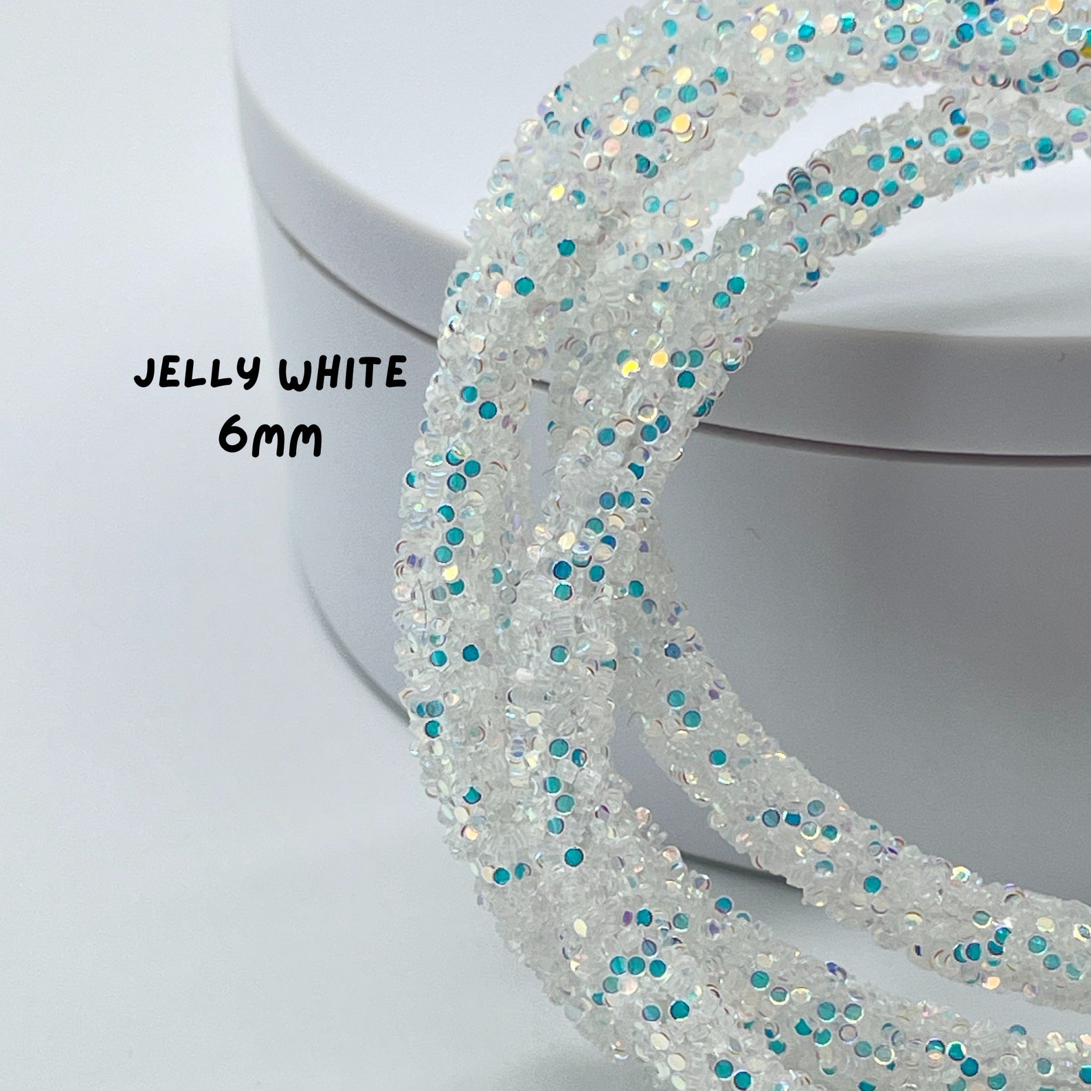 6mm Jelly White Glitter Rope: Craft & Jewelry Making - Sold by the Yard ...