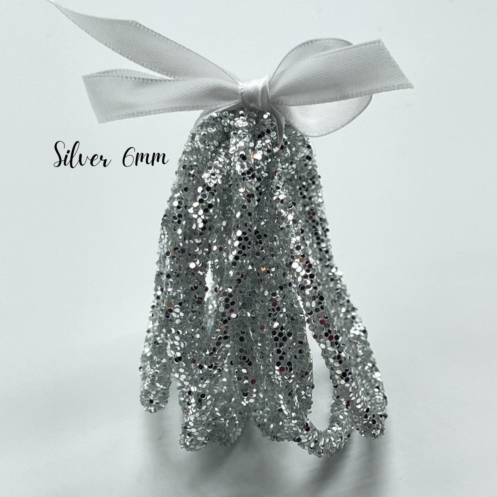 Silver Glitter Resin Rope: 6mm Jewelry & Wreath Embellishment - Etsy