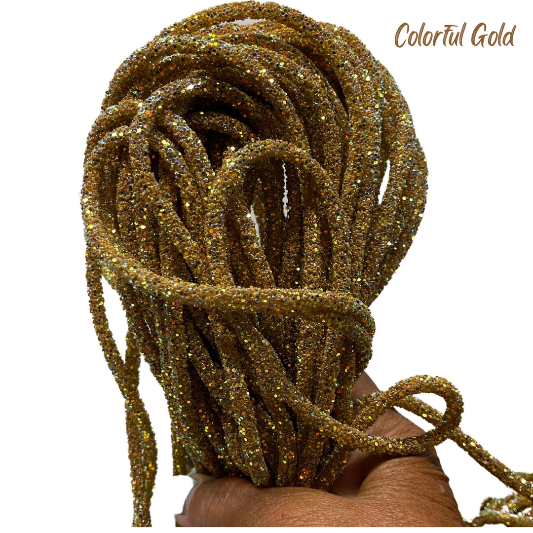 GLITTER RESIN ROPE Colorful Gold Glitter Rope Sold by the Yard Make