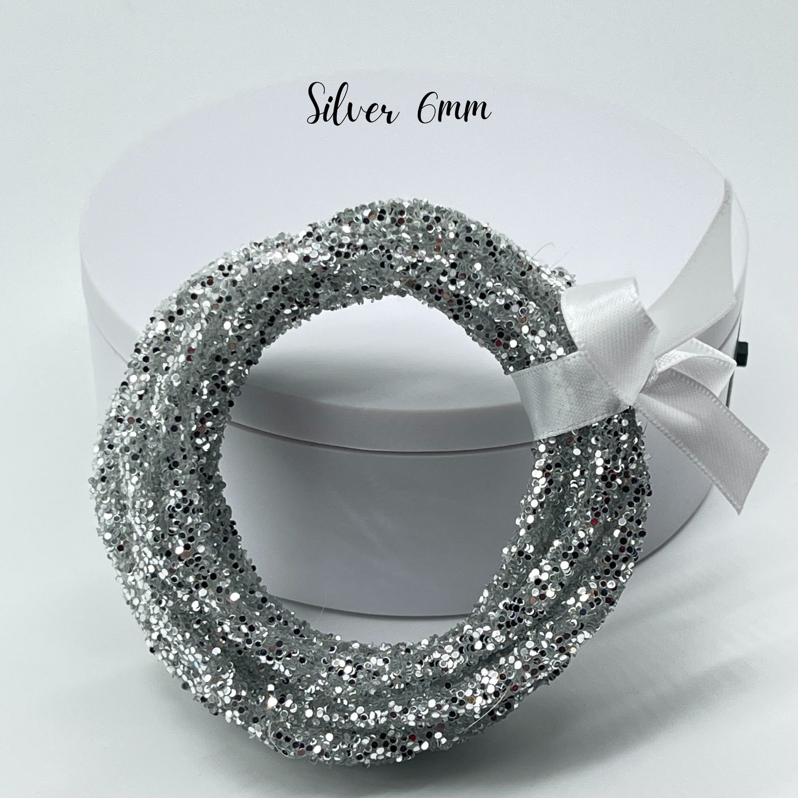 Silver Glitter Resin Rope: 6mm Jewelry & Wreath Embellishment - Etsy