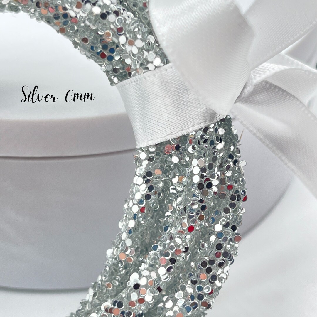 Silver Glitter Resin Rope: 6mm Jewelry & Wreath Embellishment - Etsy