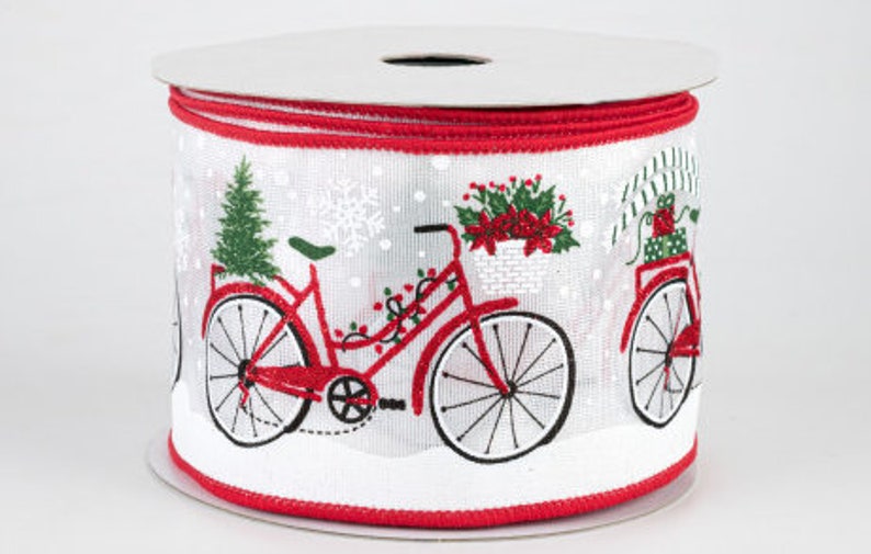 Craft Supplies Wreaths Holiday Gift Basket Lantern Bow Centerpiece Christmas Ribbon Garland Mailbox Bow Tree Topper Bows BICYCLE