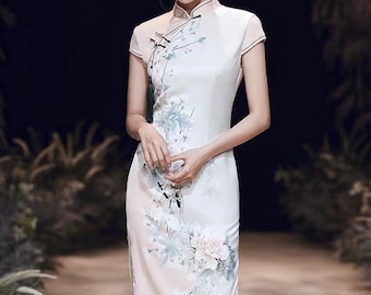 mandalay embroidered cheongsam dress
