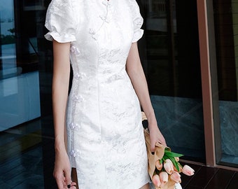 white oriental dress