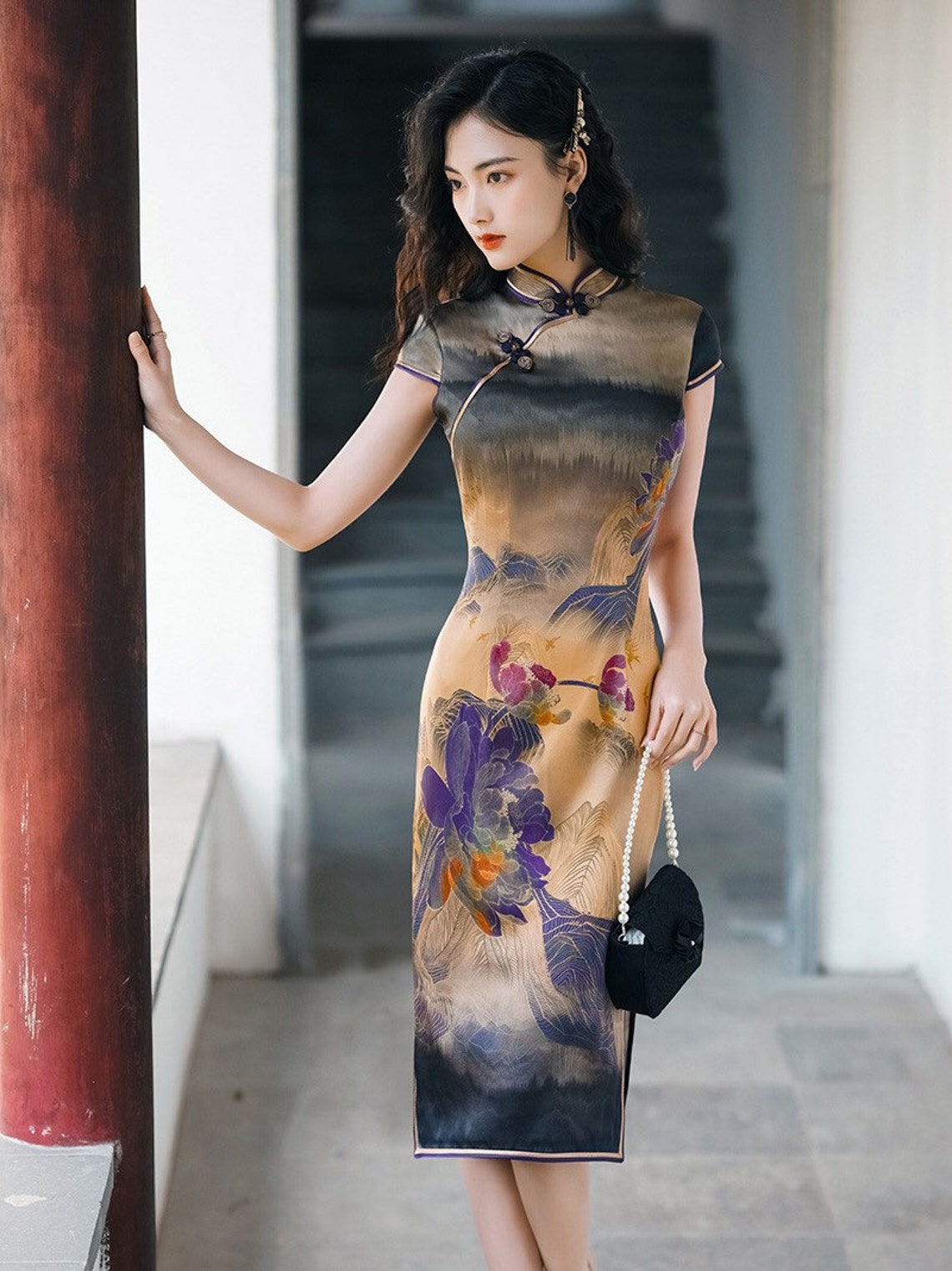 Modern Chinese Dress Cheongsam Qipao Evening Dress Silk - Etsy