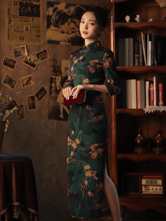 Improved Cheongsam Retro Elegant Modern Qipao Dress - Hanfumodern