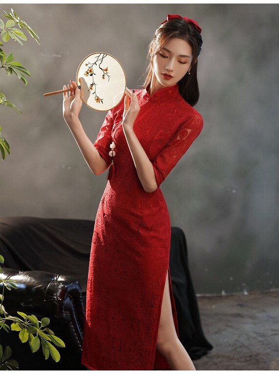 cheongsam lace dress
