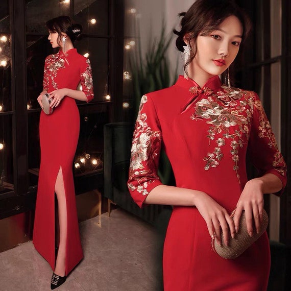 chinese embroidered dress