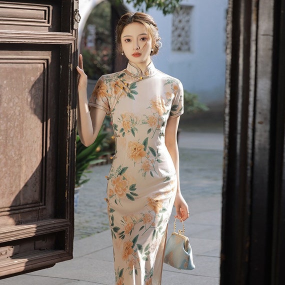 Modern Chinese Qipao Elegant Chinese Cheongsam Dress Evening - Etsy Hong  Kong