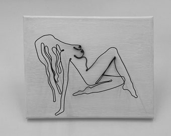 APHRODITE/Ready to Ship/Greek Goddess/Steel Wire Sculpture on Canvas