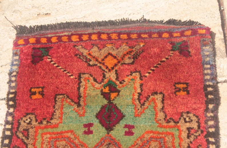 Kilim Rug Bohemian Kilim Door Mat Oushak Rug Vintage Rug Wool Rug Hand Woven Rug K1219 Area Rug 3/'3 x 1/'4 ft Rug