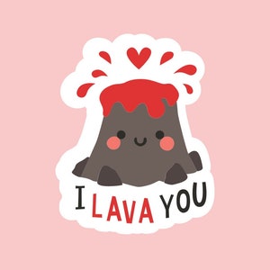 I Lava You Volcano Aufkleber von funanduniquecrafts lustig doof kreativ gemacht