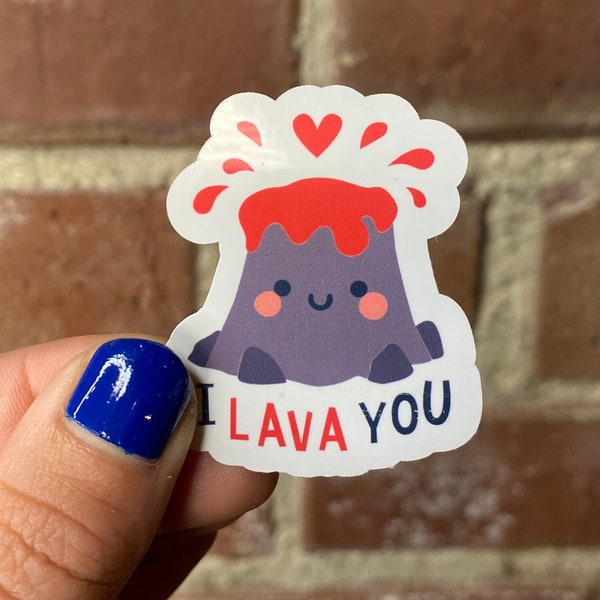 I Lava You Volcano sticker/decal made by funanduniquecrafts funny silly goofy creative