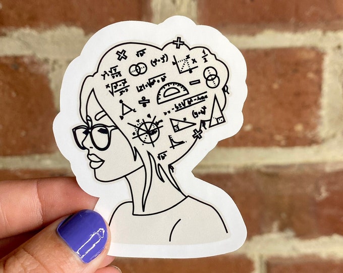 Women in science math student learning Sticker/Decal made by FunandUniqueCrafts professor, teacher, STEM