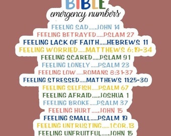 Bible emergency numbers sticker/decal, Christian verse, faith sticker, trending made by funanduniquecrafts