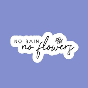 Adesivo/decalcomania "No Rain, No Flowers" realizzato da funanduniquecrafts!