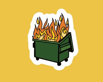 Dumpster Fire sticker/decal made by funanduniqecrafts funny silly goofy creative