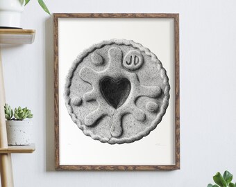 Jammie Dodger Biscuit - Limited Edition Giclée Print of Hand drawn illustration