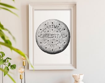 Digestive Biscuit - Limited Edition Giclée Print of Hand drawn illustration