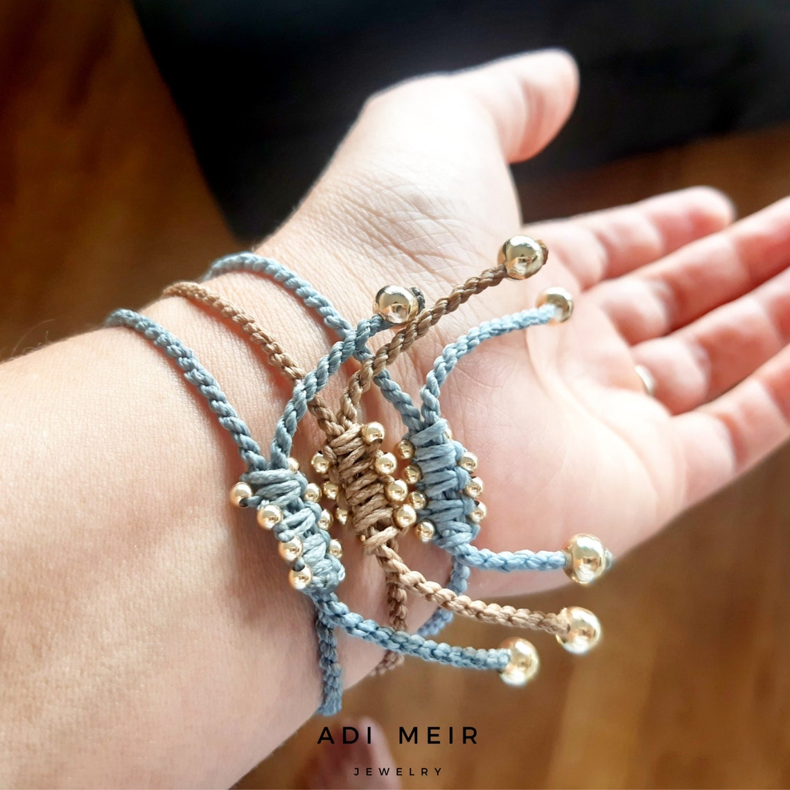 Gold Fish Cord Bracele,t Little Fish Bracelet, Gold Fish Bracelet, Wax ...