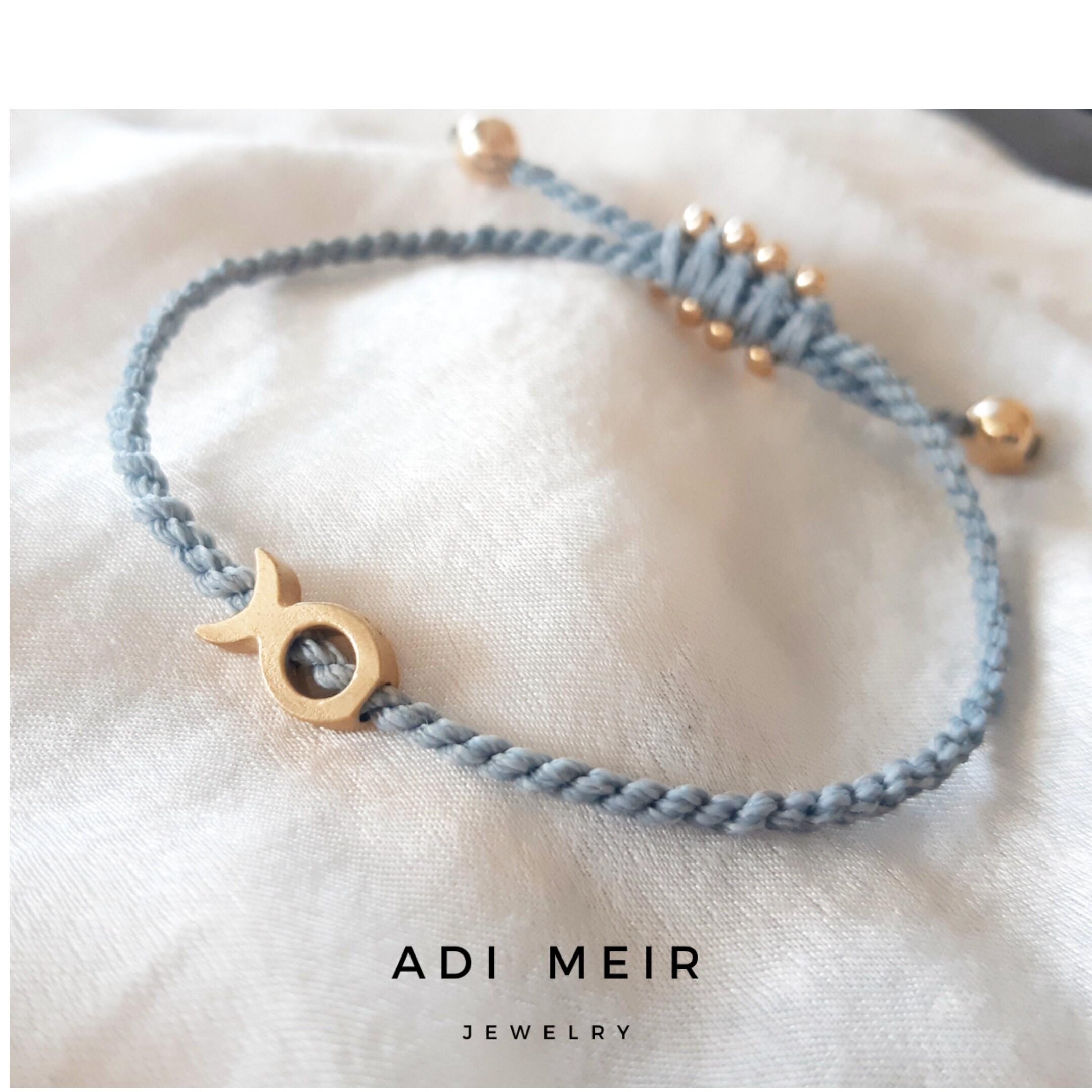 Gold Fish Cord Bracele,t Little Fish Bracelet, Gold Fish Bracelet, Wax ...