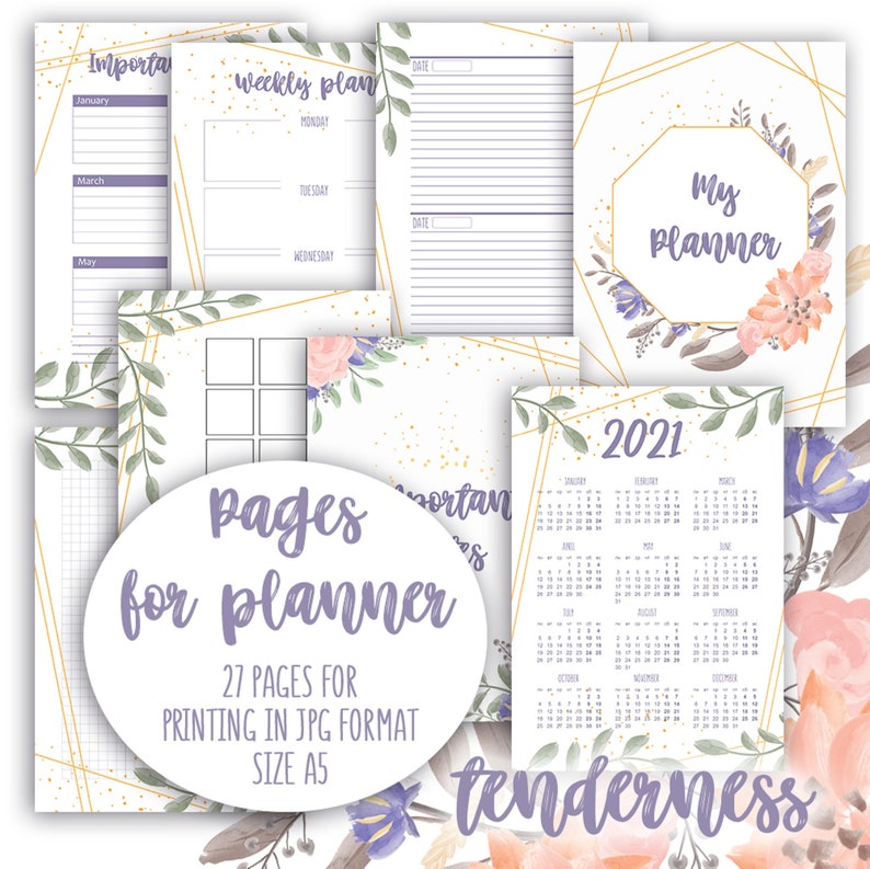 Set of Electronic Pages for the Daily Planner My Planner. Etsy