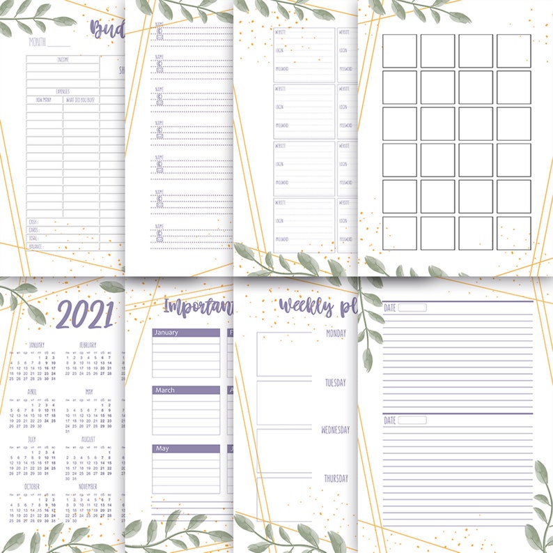 Set of Electronic Pages for the Daily Planner My Planner. Etsy