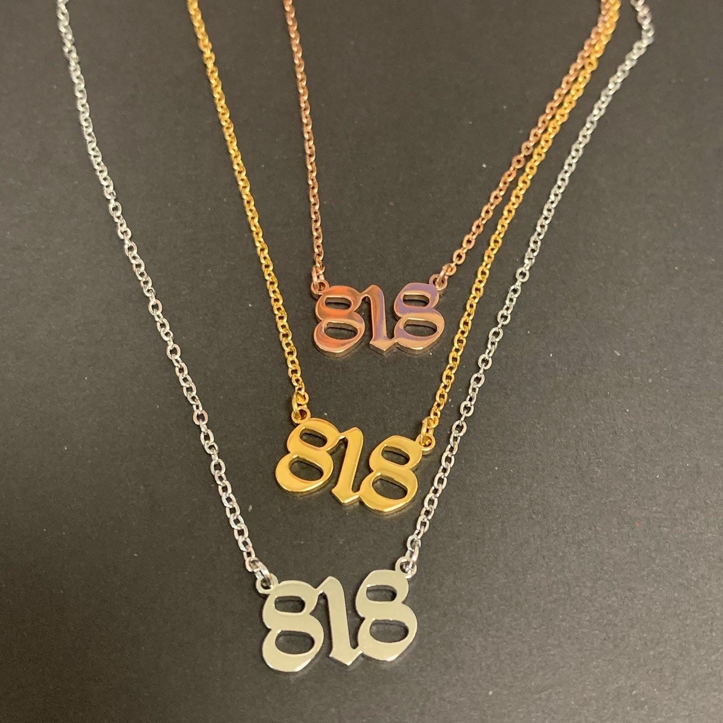 818 Pendant Link Chain Necklace - Etsy