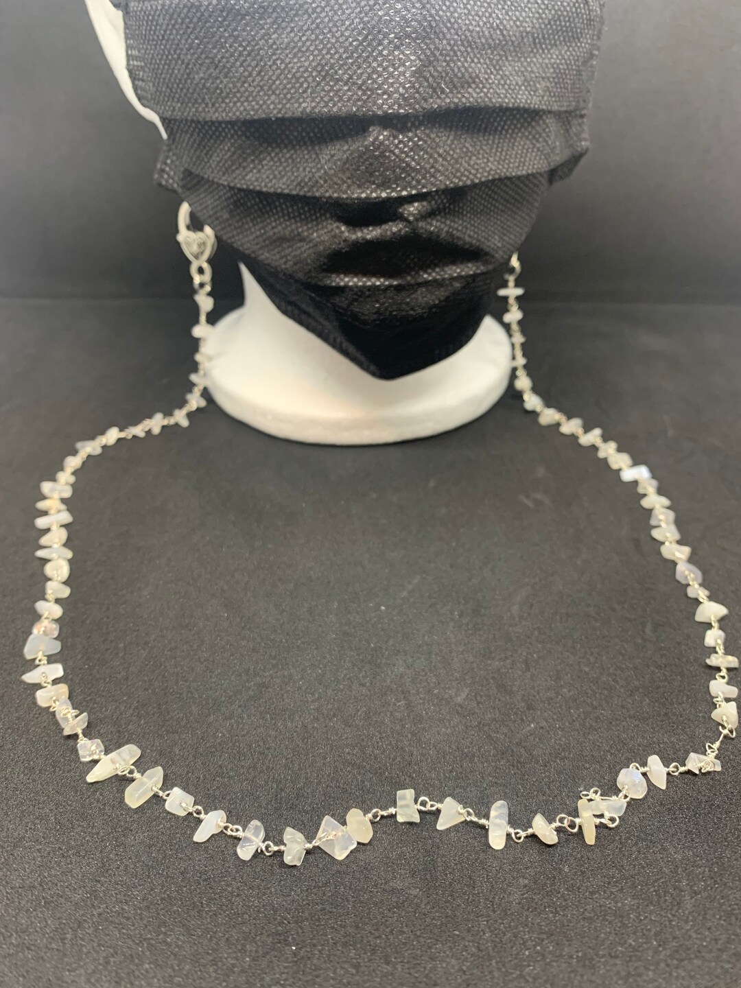 Raw Moonstone Face Mask Bling face Mask Holder Etsy UK