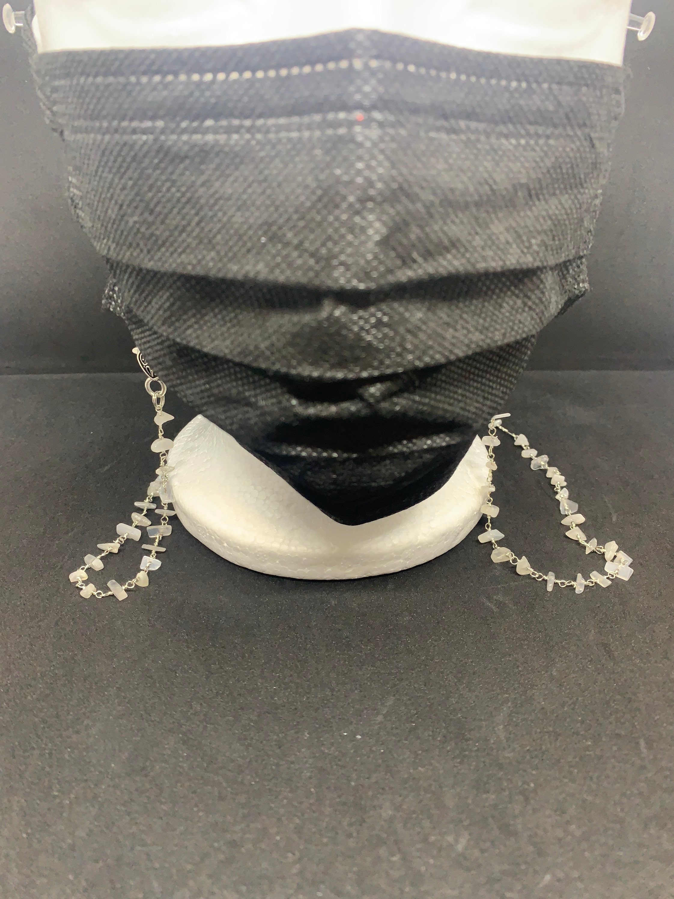 Raw Moonstone Face Mask Bling face Mask Holder Etsy UK