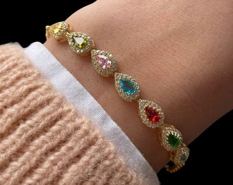 Grandma Birthstone Bracelet - Mother's Day Gift - Grandma Gift - Gold - Custom Dainty Birthstone Bracelet - Family Gift for Her