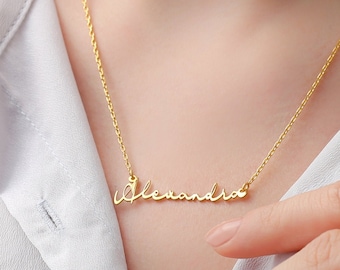 Name Necklace for Her, Nameplate Necklace, Personalized Gifts, Gold Necklace for Women, Mom and Girls Name Necklace