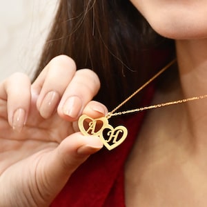 Collar inicial, collar de letras de corazón pequeño, regalo personalizado, regalo de novia, collar inicial para niños, joyería minimalista, regalo de Navidad
