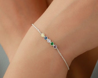 Birthstone Familie Armband, benutzerdefinierte Armband, Mamas Geschenk, Birthstone Schmuck, personalisierte Geschenke, Birthstone Armband, Weihnachtsgeschenk