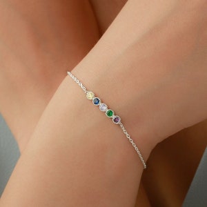 Birthstone Family Bracelet, Custom Bracelet, Moms Gift, Birthstone Jewelry, Personalized Gifts, Birthstone Bracelet, Christmas Gift