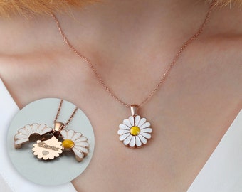 Daisy Necklace, Personalized Name Necklace, Silver Name Necklace, Gift for Mum, Gifts for Her, Best Friend Gifts, Mothers Day Gift