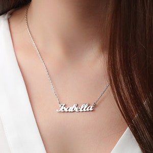 925K Silver Name Necklace, Personalized Name Necklace, Gifts For Her, Nameplate Necklace, Name Necklace for Girlfriend, Daughter Gift image 1