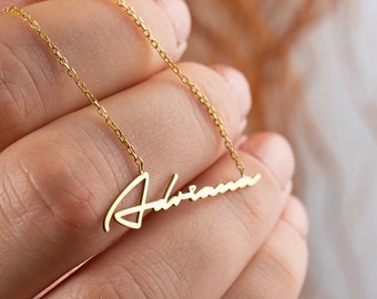 Tiny Name Necklace Gift for Her Script Name Necklace Personalized Gift Name Necklace for Women, Gold Name Necklace Christmas Gift for Her