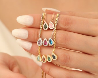 Collar de piedra de nacimiento familiar, regalo personalizado para mamá, joyería de piedra de nacimiento, regalo de mamá, regalo para la abuela, regalo del Día de las Madres