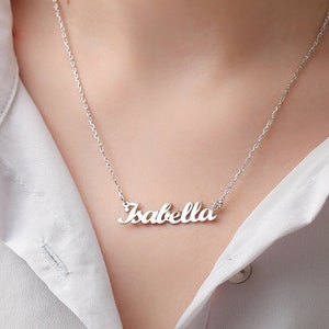 925K Silver Name Necklace, Personalized Name Necklace, Gifts For Her, Nameplate Necklace, Name Necklace for Girlfriend, Daughter Gift image 2