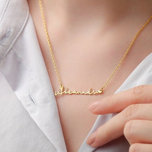 Custom Name Necklace Personalized Gift Necklace for Women Mom and Girls Name Necklace Silver Nameplate Necklace Chain Necklace with Name