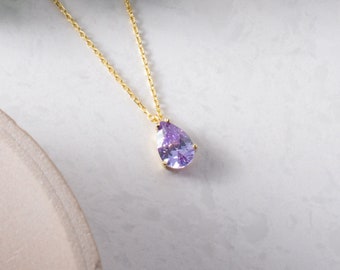 Collier de pierre de naissance d'Alexandrite, charme de pierre de naissance de juin, bijoux de pierre de naissance, cadeau pour des femmes, collier de pierre de naissance de juin, cadeau de collier de mariage